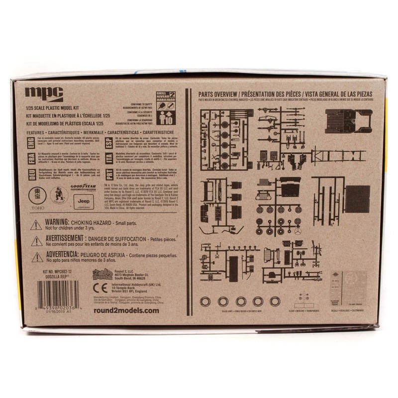 MPC Godzilla Army Jeep 1:25 Scale Model Kit (MPC882)