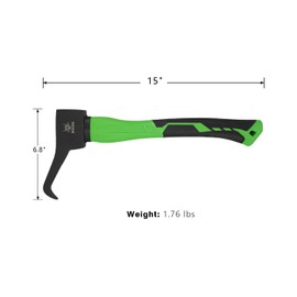 WICING Hookaroon 15 Inch, Pickaroon Forged Steel, with Anti-Slip & Shock Reduction Grip, for Log Lifting and Moving Wood Firewood Tool