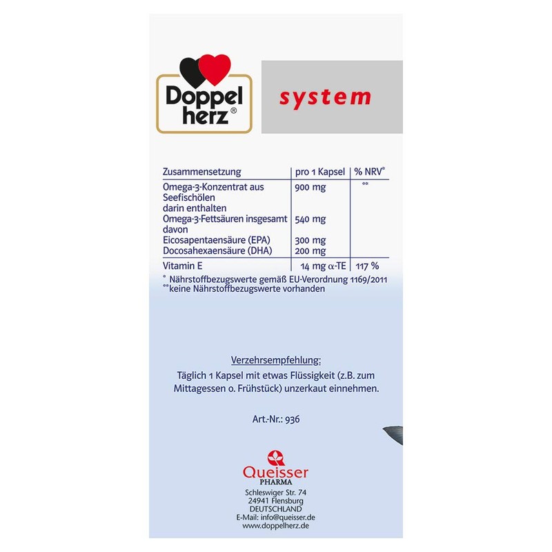 Doppelherz System Omega-3 Concentrate - With 300 mg EPA and