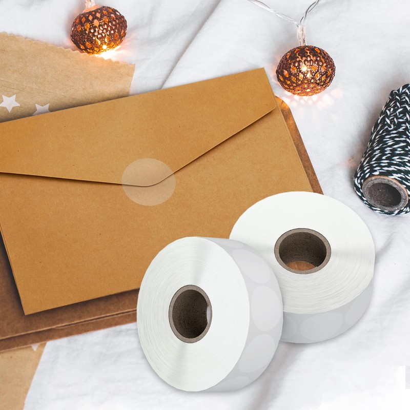 Misofuki 1" Clear Circle Stickers (1000 Pcs), Transparent Self-Adhesive Seals