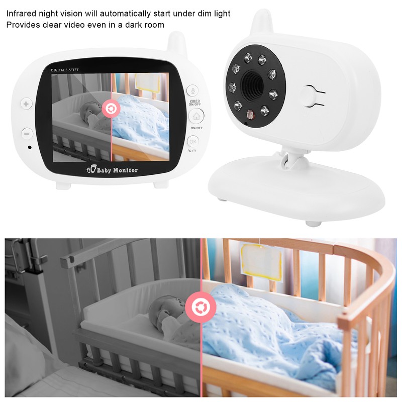 3.5in TFT Baby Camera Digital Night Vision Temperature Sensor Viewing