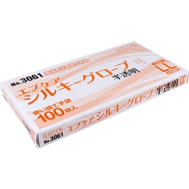 No.3061 Ev Care Silky Gloves, Disposable Gloves, Translucent, Boxed, LL Size, 100 Sheets