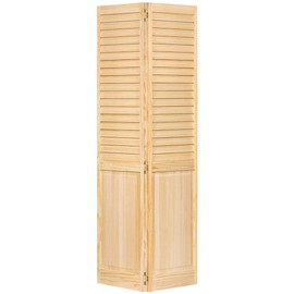 Kimberly Bay Closet Door, Bi-fold, Louver Panel Plantation (36x80) Natural Wood
