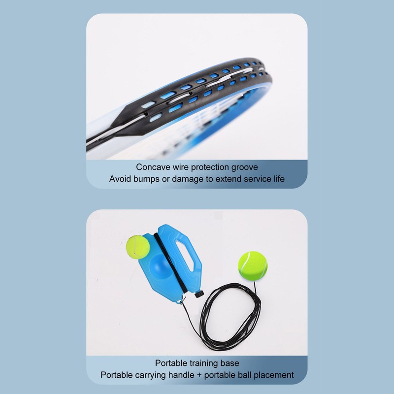 Tennis Trainer Rebound Ball Set Blue Single Tennis Racket Training