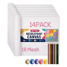 14 Pack 18 Mesh Needlepoint Canvas, 14x19in Cross Stitch Fabric