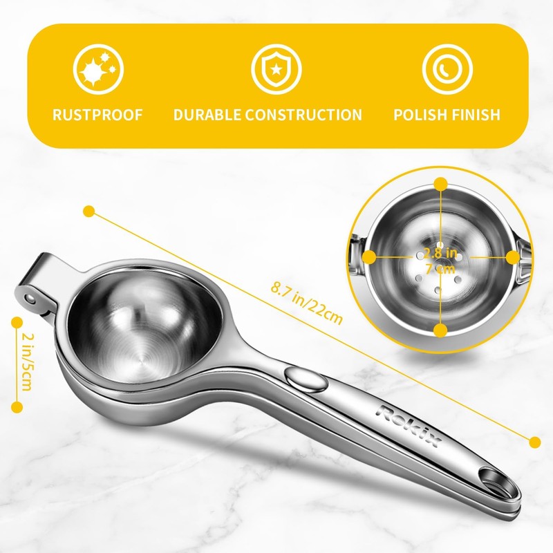 Rekix lemon Squeezer, Max Extraction Hand Press Lemon Juicer, Heavy