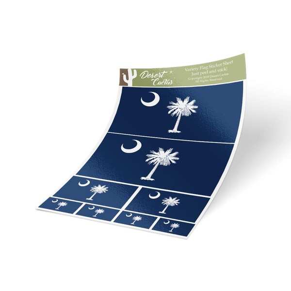 Desert Cactus South Carolina State Flag Sticker SC Decal Variety