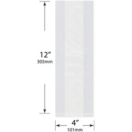 Plymor 4" x 2" x 12" (Case of 1,000), 1 Mil Gusseted Plastic Bags