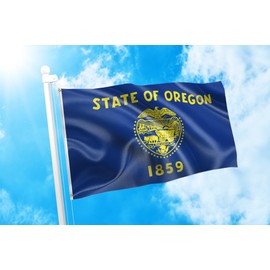 DMSE Oregon State Flag 2X3 Ft Foot 100% Polyester 100D Flag UV Resistant (2' X 3' Ft Foot)