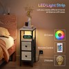 HOOBRO Narrow Side Table with LED Light and USB C