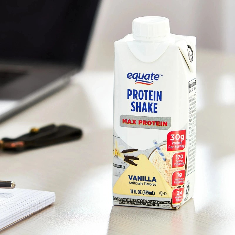 Equate Max Protein Nutrition Shake, Vanilla Flavored, 11 fl oz,