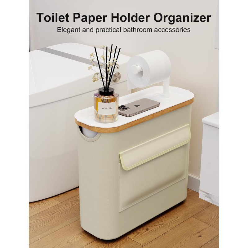 Toilet Paper Storage Basket Holder Holds 9-12 +1 Rolls Elegant
