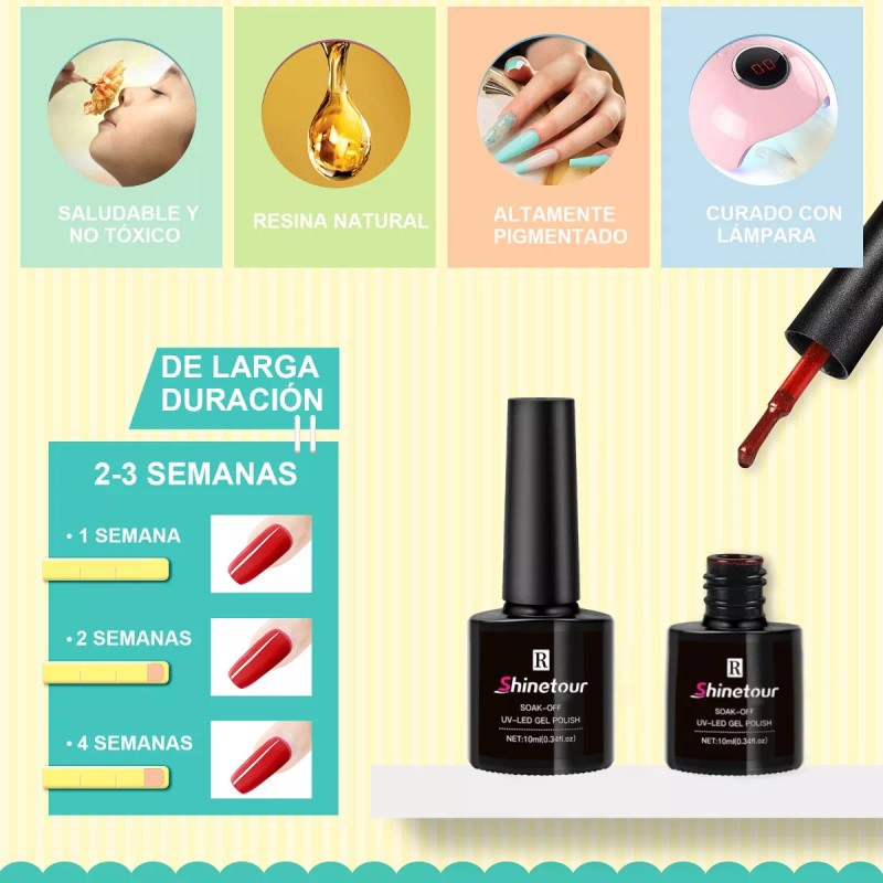 Shinetour Esmaltes Uñas Gel Uñas Efecto Ojo Gato 3d+doble Iman,6