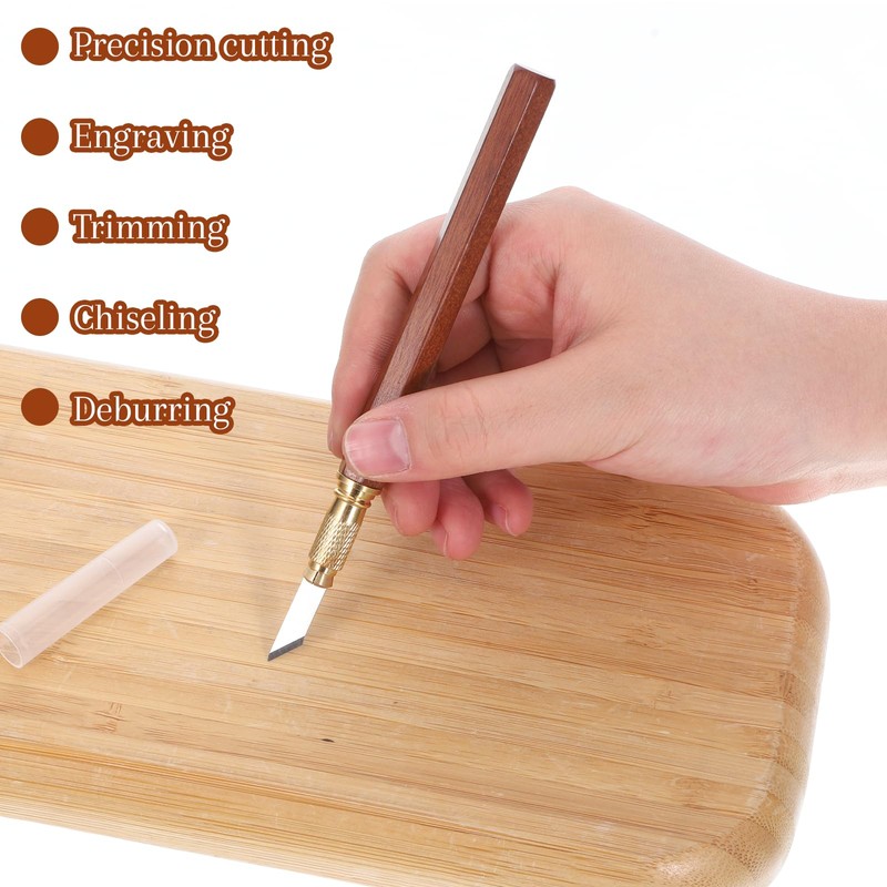 Wooden Handle Precision Craft Knife Set, Utility Exacto Knife Kit