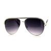 Rhinestone Top Aviator Sunglasses Womens Fashion Eyewear UV 400 Silver