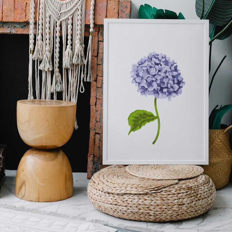 FINGERINSPIRE Layered Hydrangea Pattern Painting Stencil 8.3x11.7inch Hydrangea Flower Drawing
