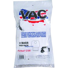 VACUUM AMERICA CLEAN VAC 4 Perfect C105 H-10 HEPA Filtration (Pack of 9)