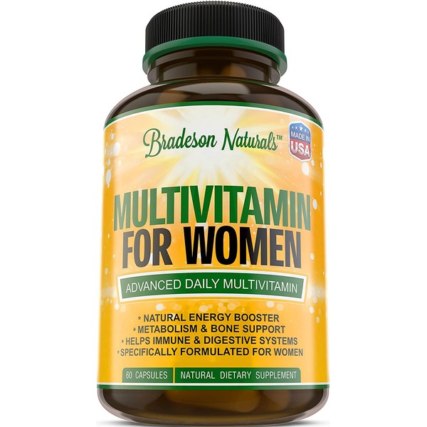 Women's Multivitamin Supplement. Vitamins A C D E & Vitamin B Complex. Immune & Female Support + Antioxidant & Natural Energizers. Non-GMO, Gluten Free, Made in the USA,60 Caps