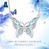 CHENGHONG Butterfly Necklace 925 Sterling Silver Opal Butterfly Pendant Jewellery