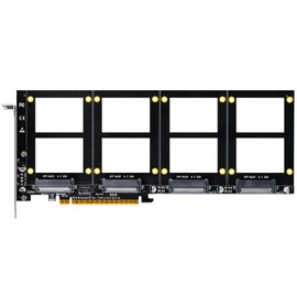 GLOTRENDS PU41 Quad U.2 SSD to PCIe 4.0 X16 Adapter Without PCIe Bifurcation Function (PCIe Bifurcation Motherboard is Required)