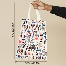 ELNX Broadway Character Musical Tote Bag, Musical Theatre Gifts I'M Not Dramatic I'M Theatrical Musical Tote Bag Theatre Gifts Drama Gifts Broadway Musical Lover Gift Theatre Lover Shoulder Bag