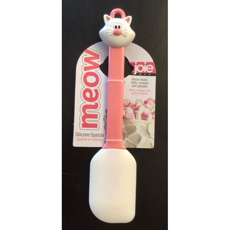 Joie Pink Meow Cat Kitten Rubber Spatula Cooking Baking White