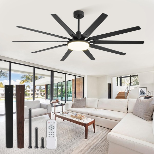 Fanbulous 72 inch Large Ceiling Fans with Lights and Remote,