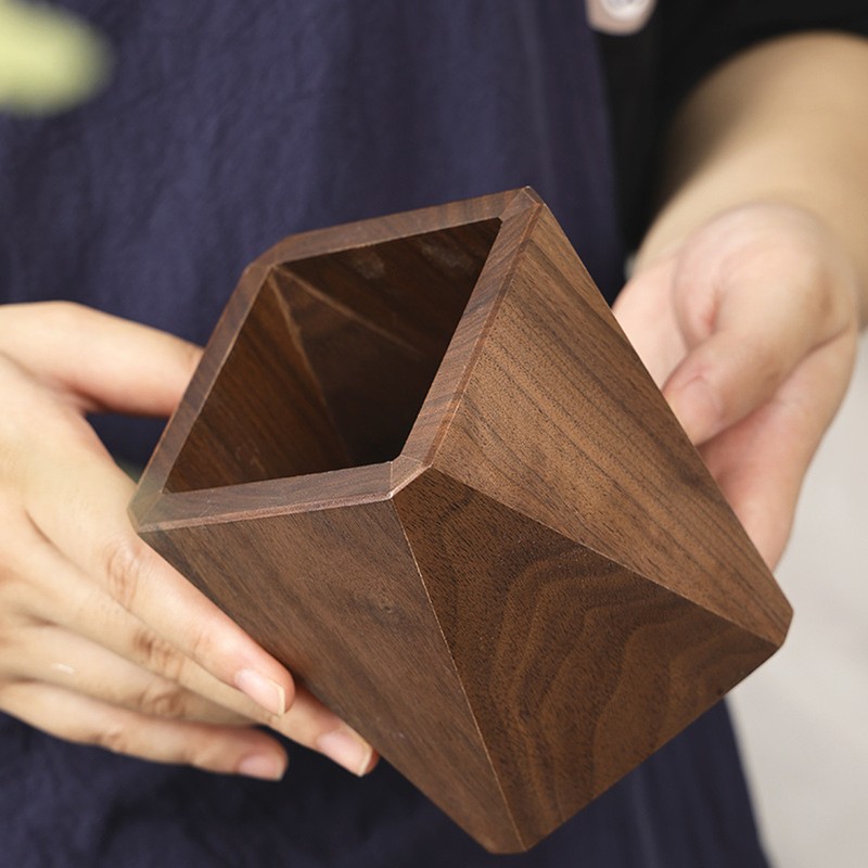 Cooking Utensil Container Smoothing Stable Large Capacity Simple Wooden Pen