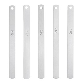 HARFINGTON 5 Blades Metric Steel Feeler Gauge Set, 0.4mm-0.6mm Thickness Filler Gauge, Offset Valves, Guitar Gauge Gage Measuring Tool, for Gap Width Thickness Measuring