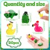 GGSTDDUP 80 Pcs Mini Resin Animals, Tiny Ducks Miniature Flamingo
