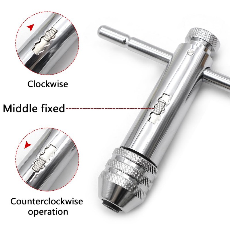 Aoyswuz Tap Threading Wrench Set M3-M8 / M5-M12 T-Handle Ratchet