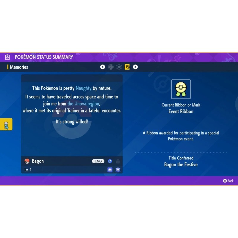 Pokémon Shiny Bagon Event UntouchedHom