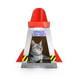 American Cat Club Cat House with Scratcher & Catnip Included - Space Ship