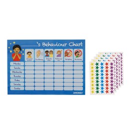 Amonev Behaviour Reward Charts for boys and girls Toddlers Twin Pack with 225 star stickers included