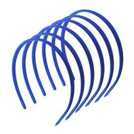 Topkids Accessories 6x Thin Satin Hair Head Bands Headbands Alice Bands Hairbands Girls Women School Colourful Wedding Holiday Festival Bridal Adult 1cm 0.4" (Royal Blue)