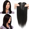 Uaismewow Human Hair Toppers for Women Near Black Human Hair