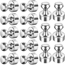 Neodymium Magnets Pressure Pen (Pack of 20, 12 x 16 mm) | N35 Metal Magnets | Extremely Strong Stainless Steel Cone Magnets Fridge Magnets for Magnetic Board, Whiteboard, Pin Board with Storage Box