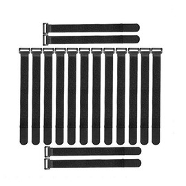 [16 Pack] Cable Straps 12 inch, Reusable Fastening Cable Ties Set, Adjustable Multipurpose Hook and Loop Securing Cinch Straps for Cord Management (1 inch Wide) by Tangser
