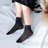 sevening Lace Net Ankle Socks Women - 5Pairs Black Mesh