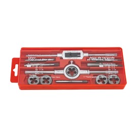 GOODRIG Tap Dice Set, Set of 12, Screw Thread Correction, Tap Wrench, Storage Case