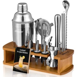 Does not apply Cocktail Shaker Set Bartender Kit with Stand | Bar Set Drink Mixer Set with All