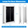 Qeelko Aluminum Pet Door with Panels,Durable Dog Door with Automatic