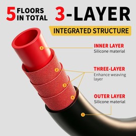 551065 3/4" ID (19mm) 90° Silicone Heater Hose Compatible with GM LS Swap