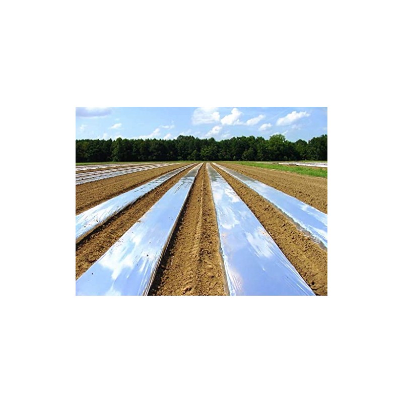 Silver Metallic Plastic Mulch 4 Ft X 50 Ft 1.0