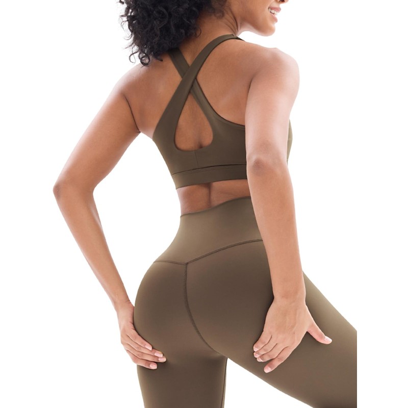 LISSMOMO Workout Sets for Women 2 Piece Cross Back Sports