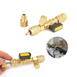 R410a R22 Valve Core Remover Installation Tool Ac R12 R22 R410a Cooling System Fast Valve Removal Tool for Sae 1/4 Inch Double Head Valve Cores and Double Head Valve Core Remover
