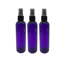 Natural Farms 4 oz Plastic Purple Cosmo BPA FREE Bottles - 3 Pack Empty Refillable Containers - Essential Oils - Hair - Aromatherapy - Black Fine Mist Sprayers - Made in the USA