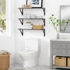 Forbena Gray Floating Shelves Wall Mounted Bookshelf Set of 3,
