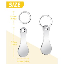 Caianwin 2Pcs Trolley Token,Stainless Steel Trolley Coin Removable Trolley Key for Releasing Supermarket Trolleys Shopping Trolley Token