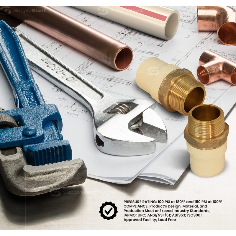 Supply Giant CSDQN300 Male x CPVC Adapter Transition Pipe Fitting